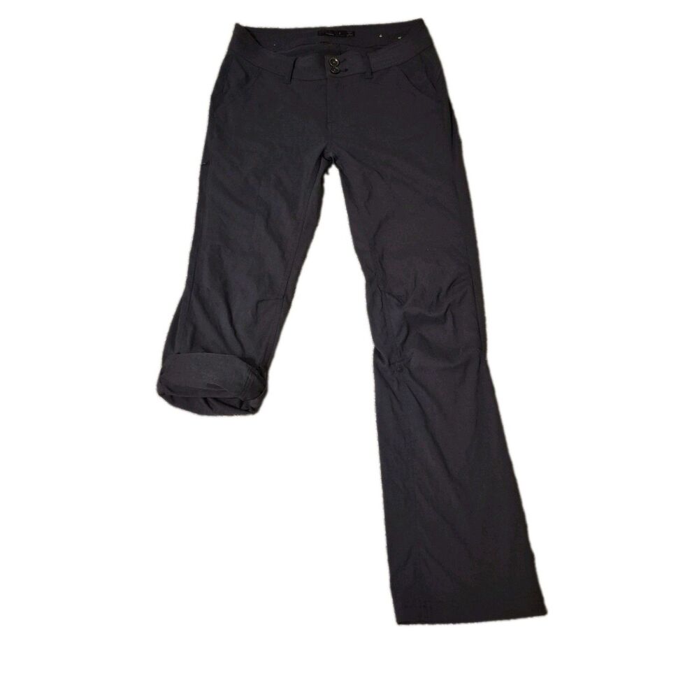 PrAna Pants Womens 4 Halle Gray Hiker Zip Stretch Nylon Straight Leg Zip Pockets